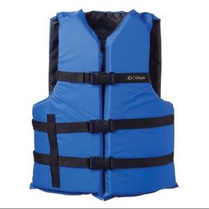 ONYX General Purpose Boating Life Jacket, Adult Oversize Size (40"-60"), Blue